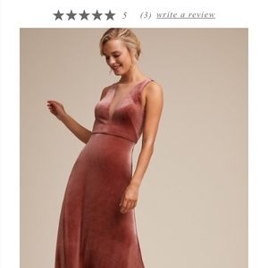Jenny Yoo Velvet English rose bridesmaid dress.